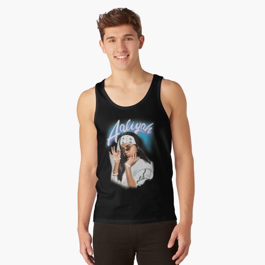 Discover Aaliyah Airbrush Bandana Photo Tank Top