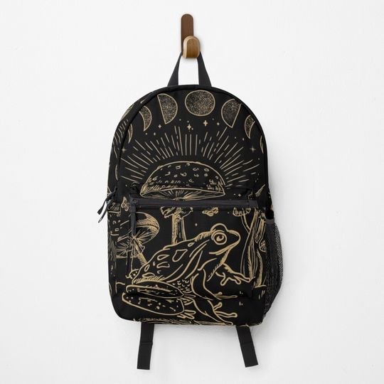 Discover Frog Under Mushroom Dark Academia Cottagecore Backpack