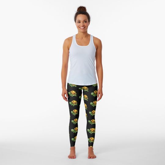 Discover Funny Turtle Pizza Leggings