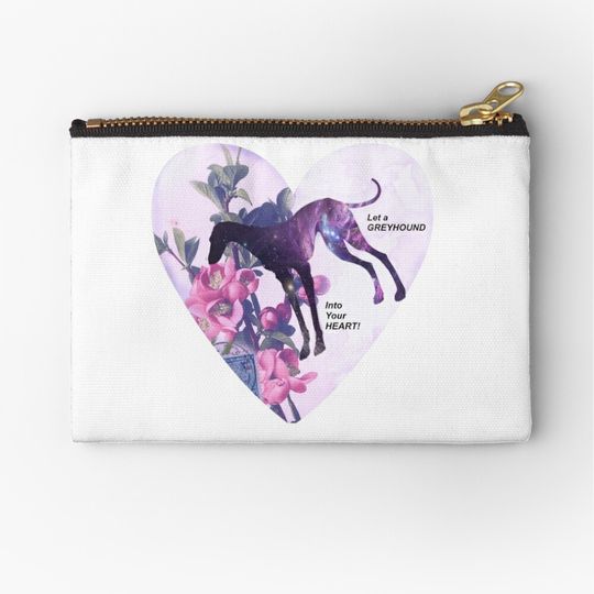 Discover Greyhound Heart Zipper Pouch