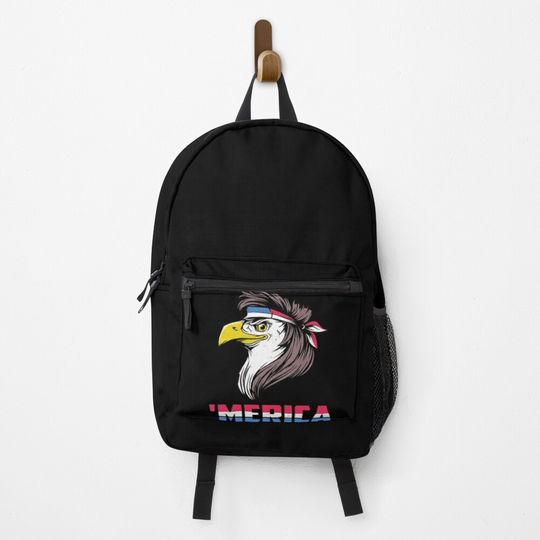 Discover Merica Mullet Eagle American Flag Patriotic Backpack
