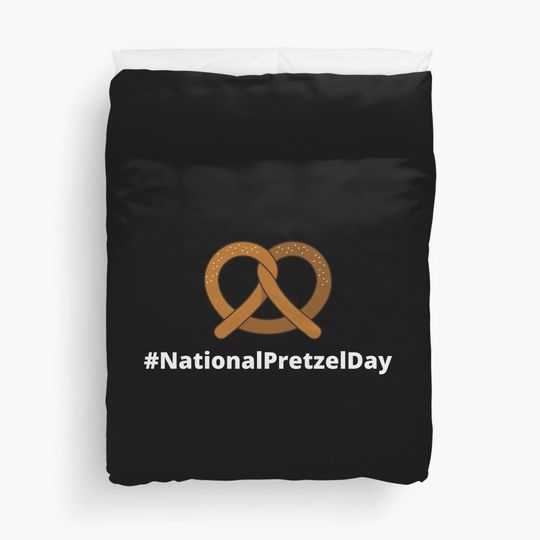 Discover National Pretzel Day Duvet Cover
