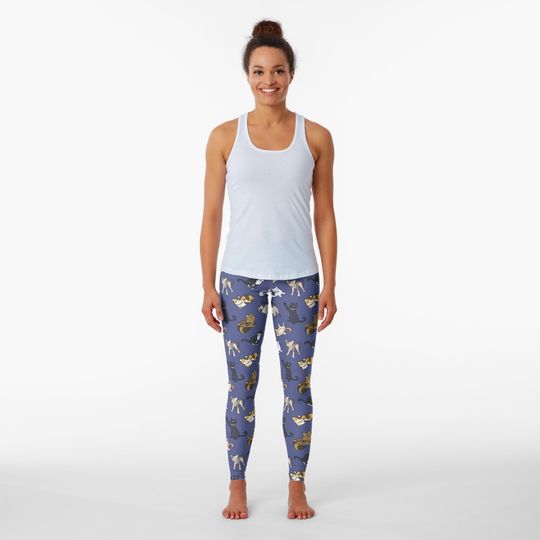 Discover Cat Pattern - Navy Leggings