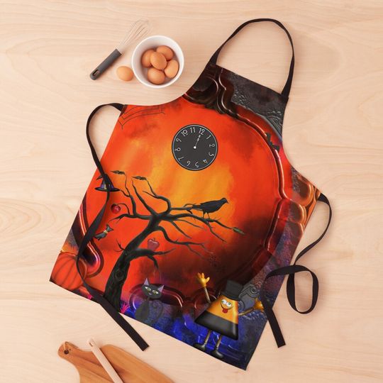 Discover Midnight Halloween Pumpkin Party Apron
