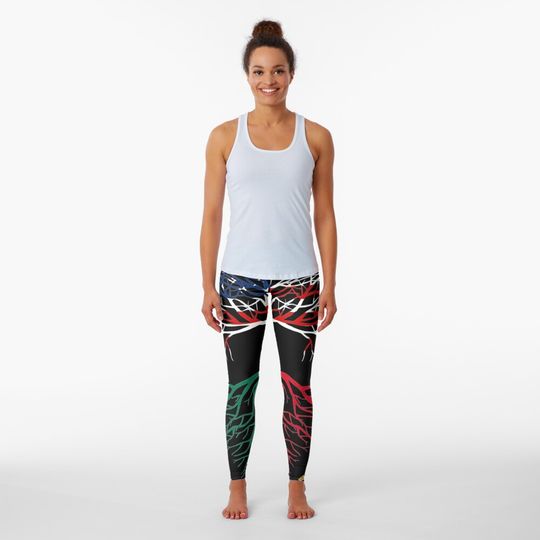 Discover American Grown With Mexican Roots Tree Usa Flag Unique Leggings