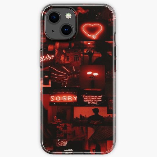 Discover Red Aesthetic Collage Phone Case iPhone Case