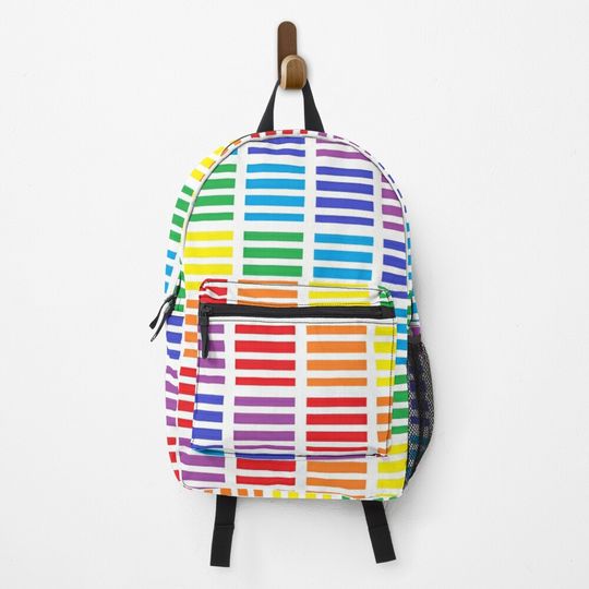 Discover Rainbow Squares and Stripes Backpack