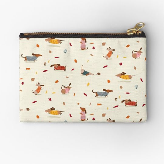 Discover Dachshunds in  Sweaters Pattern Zipper Pouch