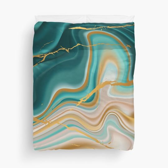 Discover Malachite green marble duvet cover  Duvet Cover