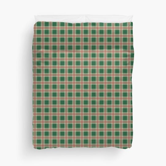 Discover red and green plaid pattern Duvet Cover