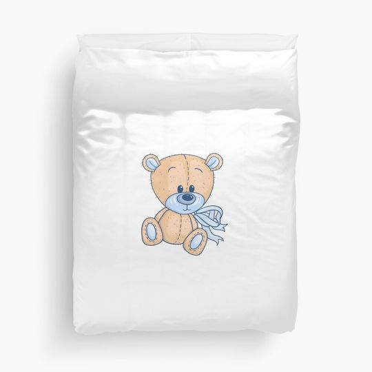 Discover Cute Bear Illustration Duvet Cover