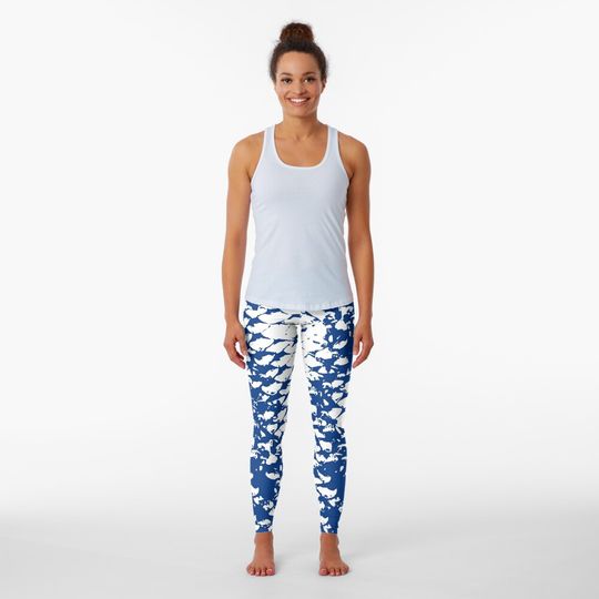 Discover Fish Scale Blue Leggings