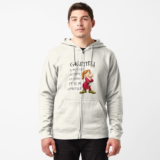 Discover Grumpy Dwarf Zipped Hoodie