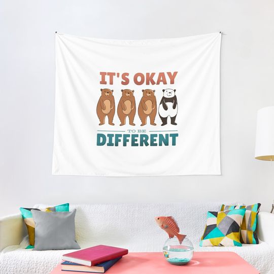 Discover It's okay to be different Tapestry
