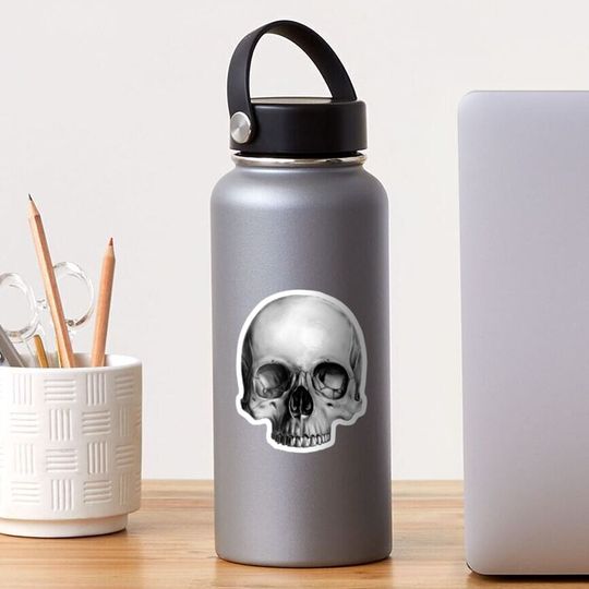 Discover Half Skull Sticker