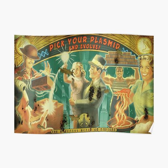 Discover BioShock – Pick Your Plasmid and Evolve! Premium Matte Vertical Poster