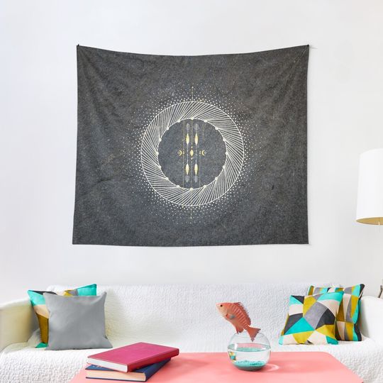 Discover Karmic Light Code - Awakening (Black Stone Background) Tapestry
