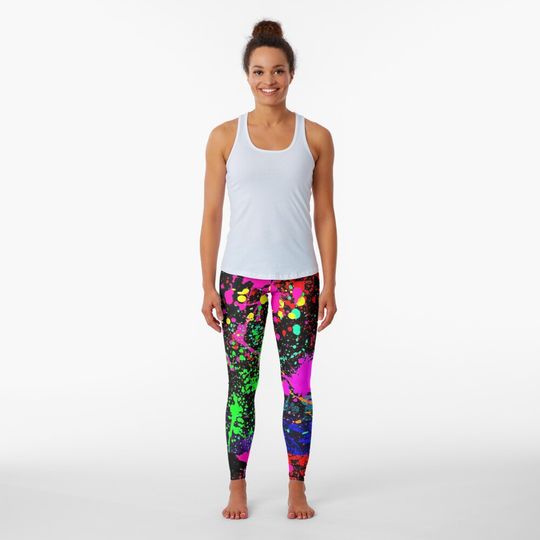 Discover Glow In The Dark Neon Rainbow Leggings