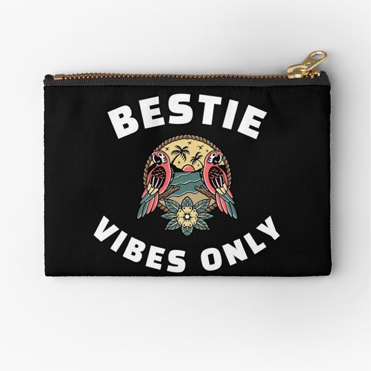 Discover Bestie Vibes Only Zipper Pouch, Make Up Bag, Cosmetics Bag