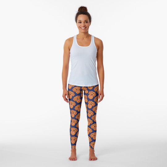 Discover Fox Red Labrador - Dark Blue Pattern Leggings