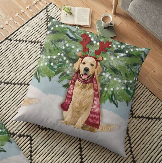 Discover Golden Retriever Throw Pillow