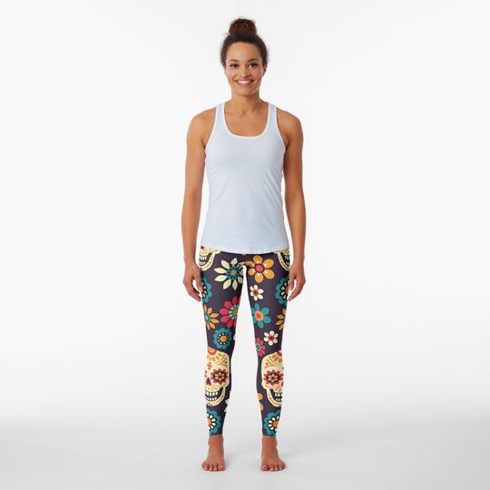 Discover Catrina flowers Leggings