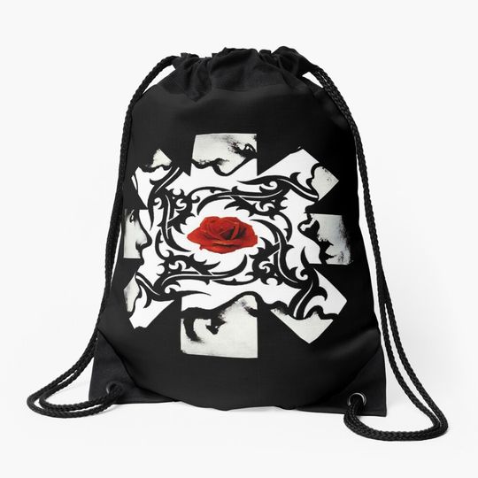 Discover Roses Dark Drawstring Bag