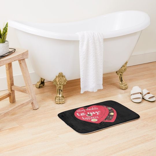 Discover eating chocolate is my happiness shirt for couples and chocolate lovers Bath Mat