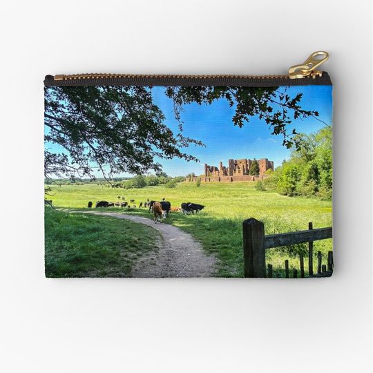 Discover Kenilworth Castle Over the Fields Zipper Pouch