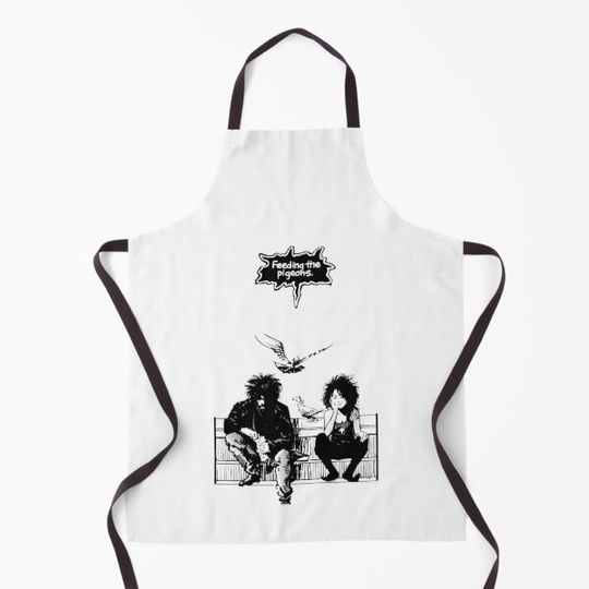 Discover Feeding the Pigeons  (black) Kitchen Apron