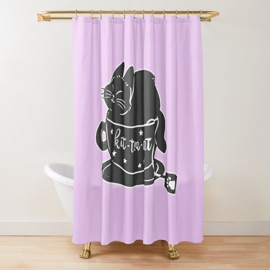 Discover Kit-Tea-Cat Shower Curtain