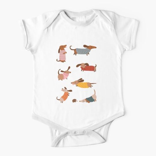 Discover Cute Dachshunds in Winter Sweaters Onesie