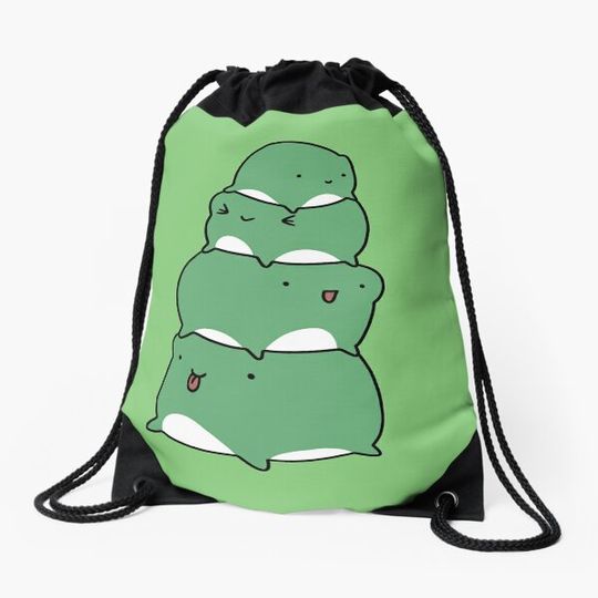 Discover Frog Stack Drawstring Bag