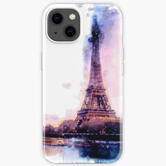 Discover Eiffel tower Paris painting iPhone Case