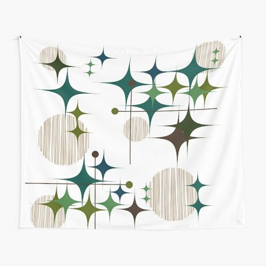 Discover Eames Era Starbursts and Globes Tapestry
