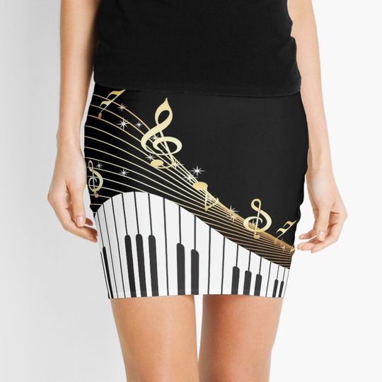 Discover Ivory Keys Piano Music Mini Skirt
