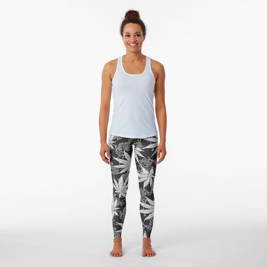 Discover Black and White Flower Leggings