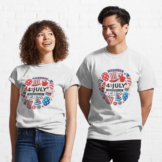 Discover Happy 4th Of July Classic T-Shirt