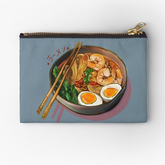 Discover Japanses Ramen Noodles Bowl Zipper Pouch