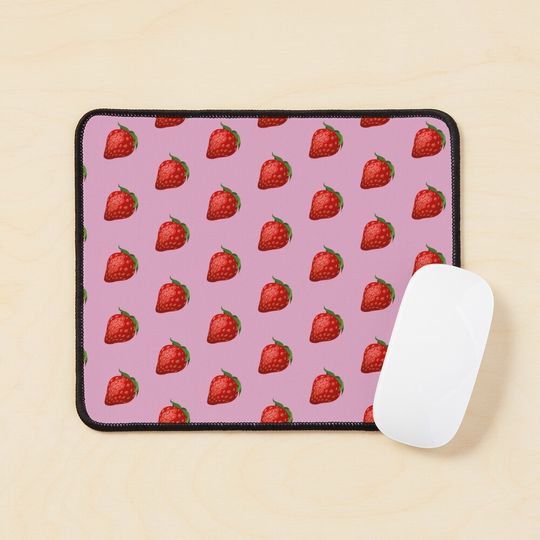 Discover Pink Strawberry Mouse Pad