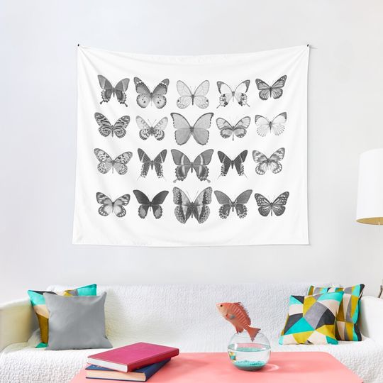 Discover Mono Butterfly Collection Tapestry