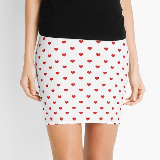 Discover Heart white and red minimal valentines day gift for her cell phone case hearts Mini Skirt