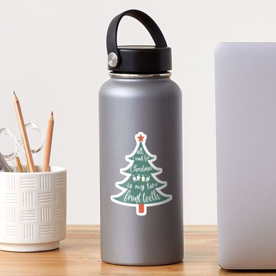 Discover All I Want For Christmas Is My Two Front Stickerth Sticker