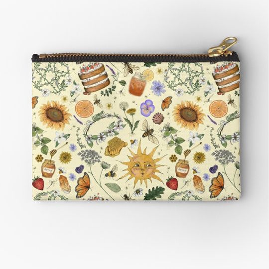 Discover Litha Pattern Yellow Makeup Bags
