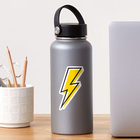 Discover Yellow Lightining Bolt Sticker
