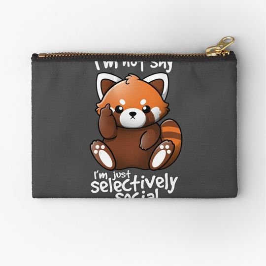 Discover Shy Red Panda Zipper Pouch
