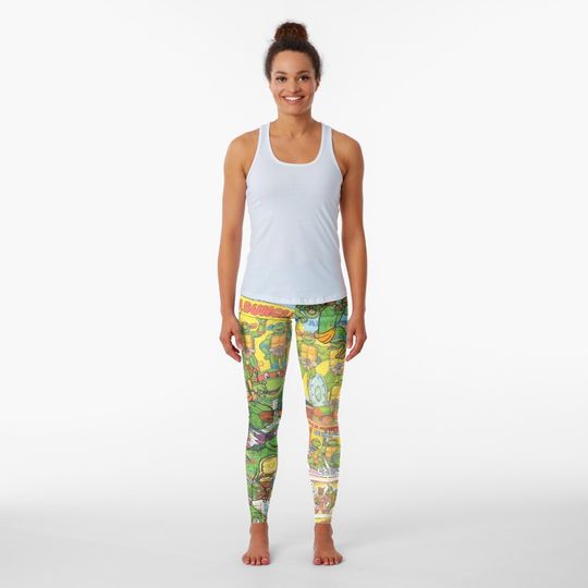 Discover Vintage Comic Teenage Mutant Hero Turtles Leggings
