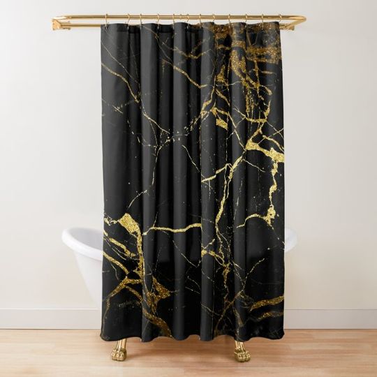 Discover Marble Shower Curtain
