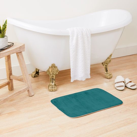 Discover Ocean Blue Blue Solid Color Bath Mat