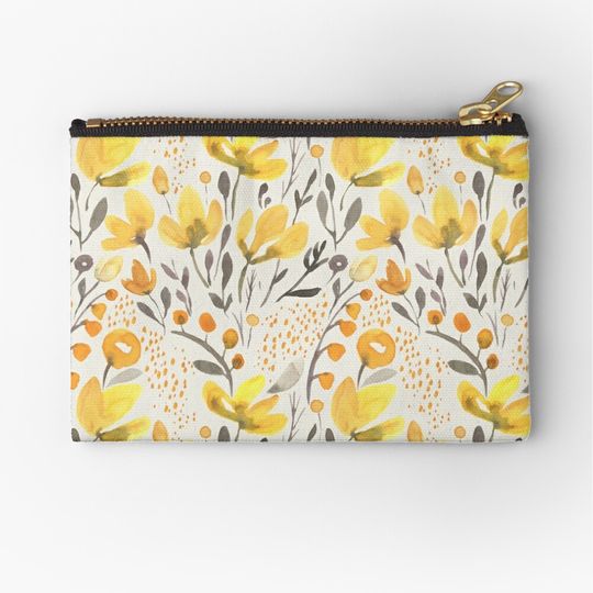 Discover Yellow field Zipper Pouch